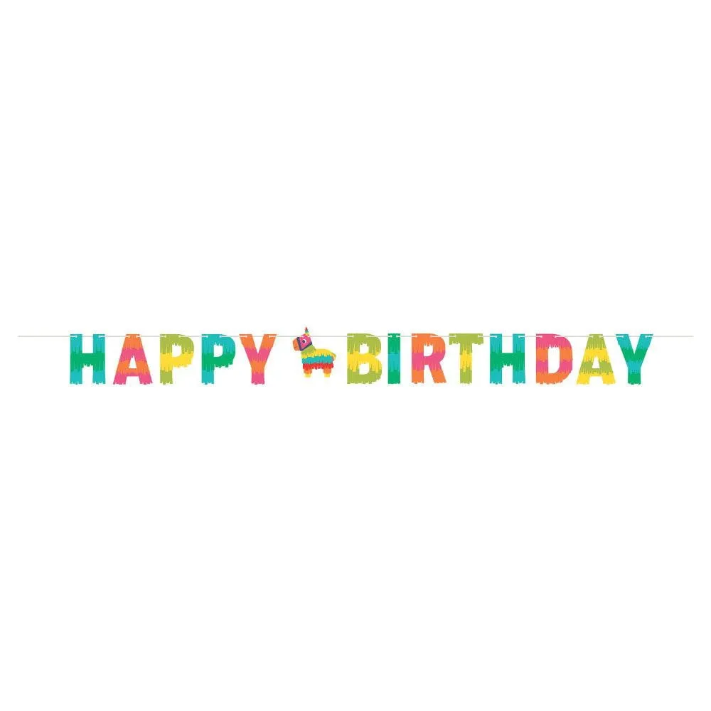 Fiesta Piata Happy Birthday Banner 8ft