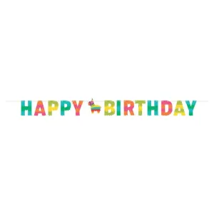 Fiesta Piata Happy Birthday Banner 8ft