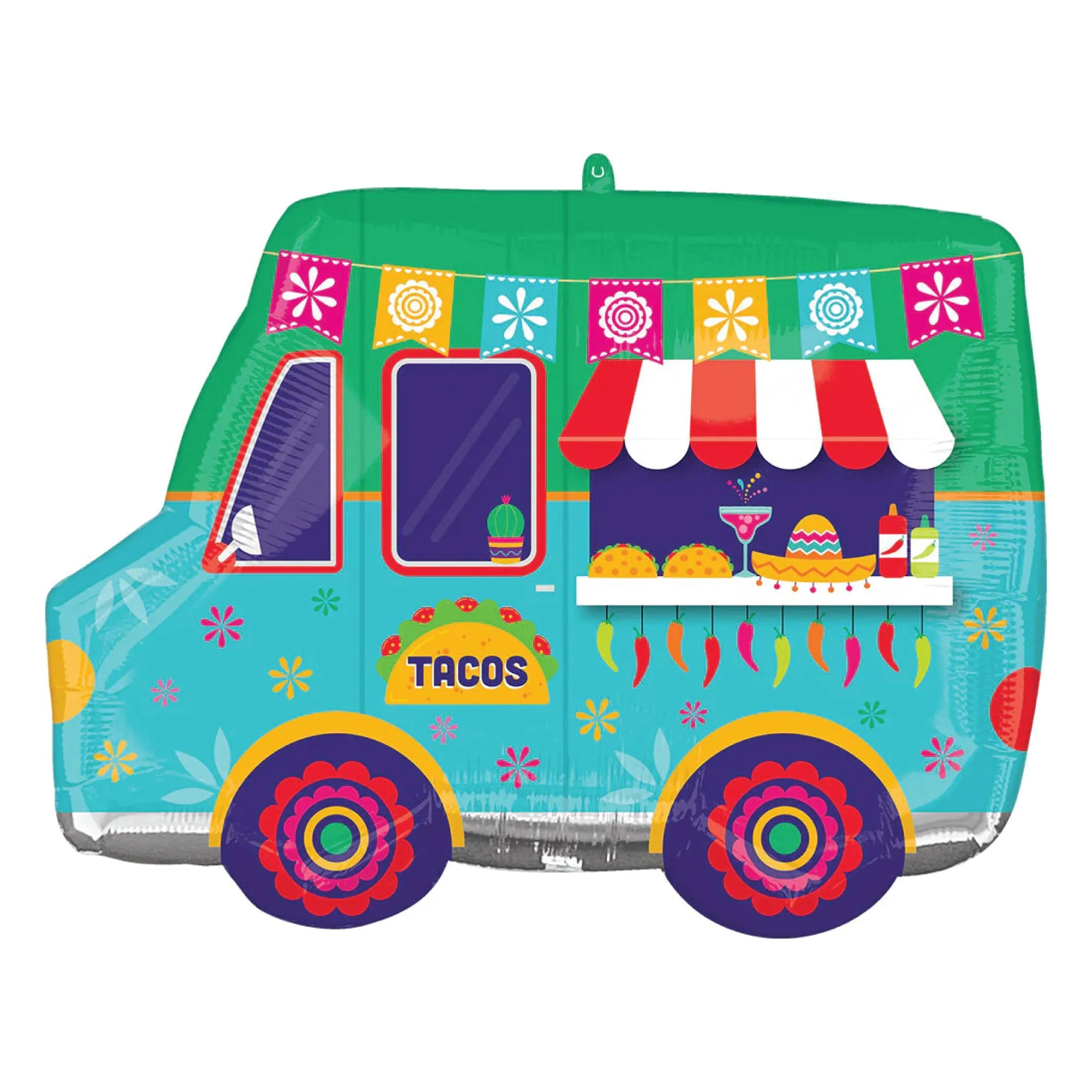 Fiesta Taco Truck Foil Balloon 26in