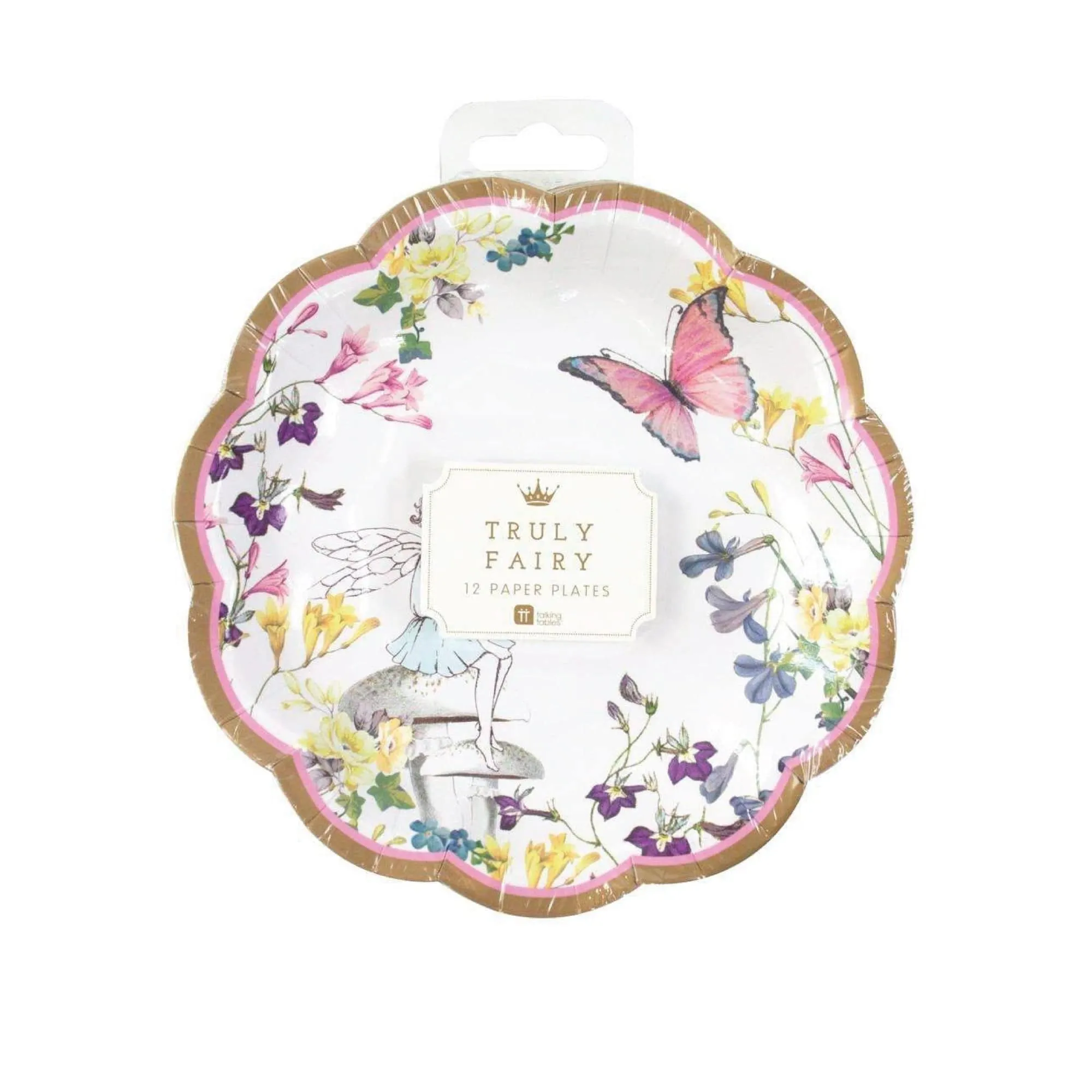 Floral Fairy Butterfly Dessert Plates 12ct