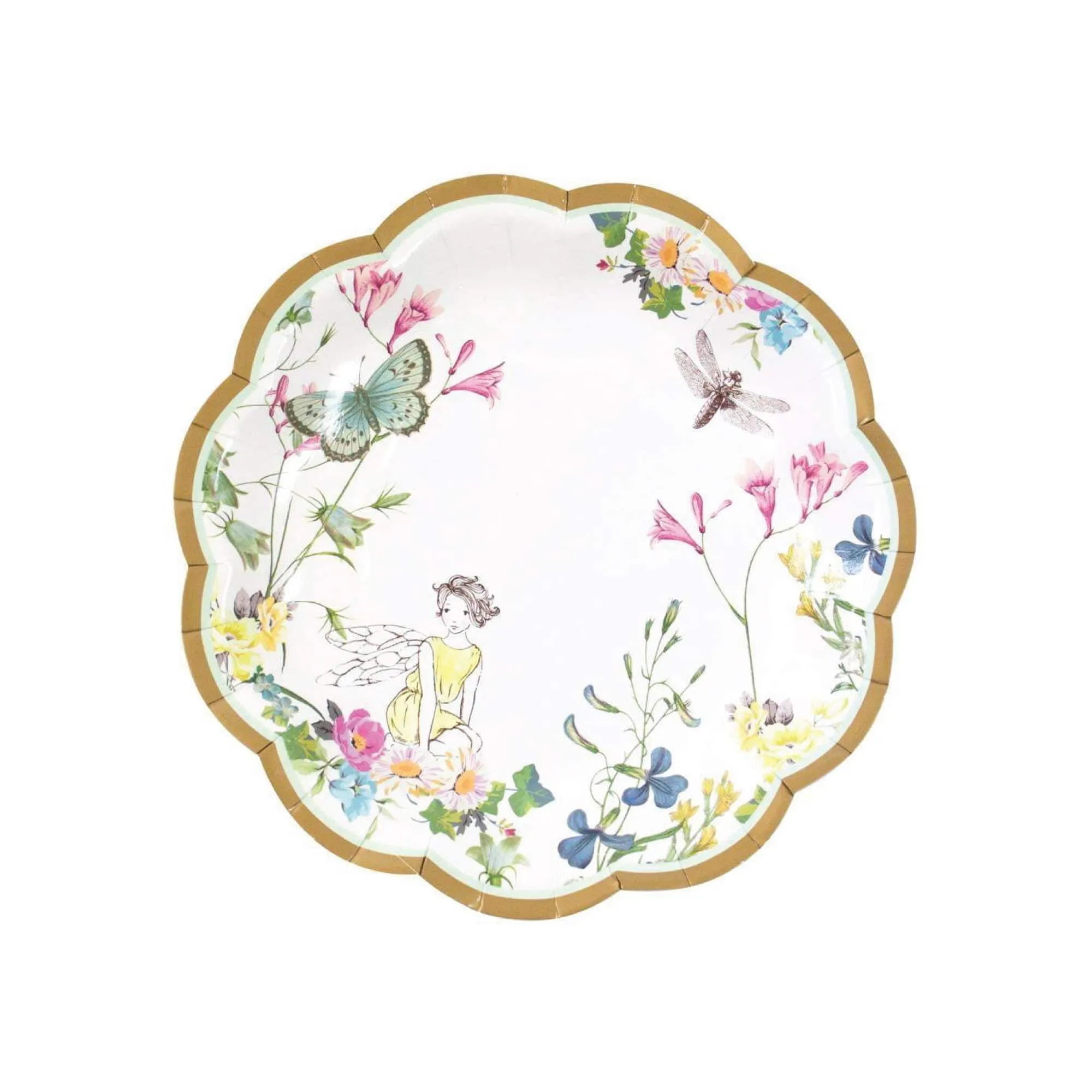 Floral Fairy Butterfly Dessert Plates 12ct