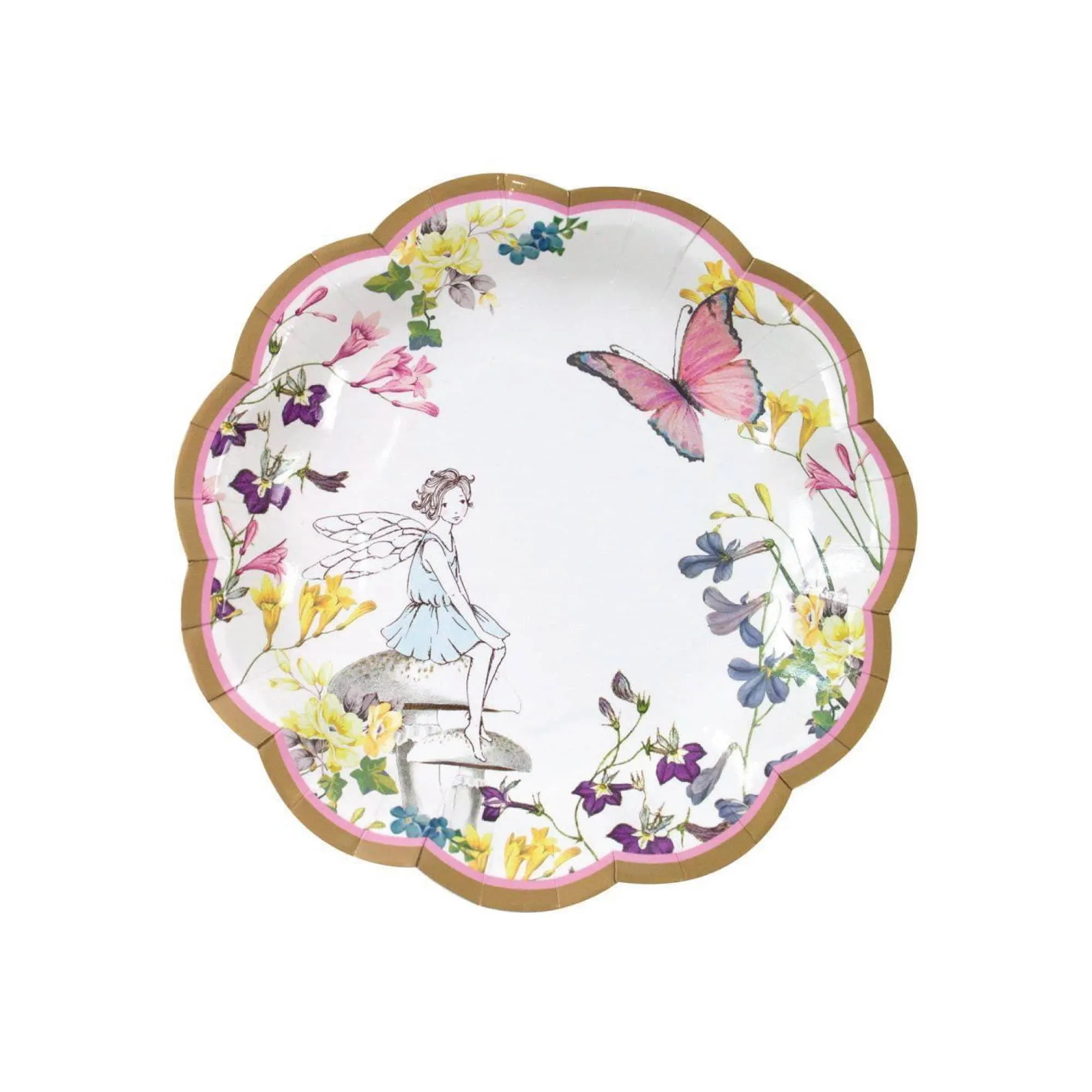 Floral Fairy Butterfly Dessert Plates 12ct