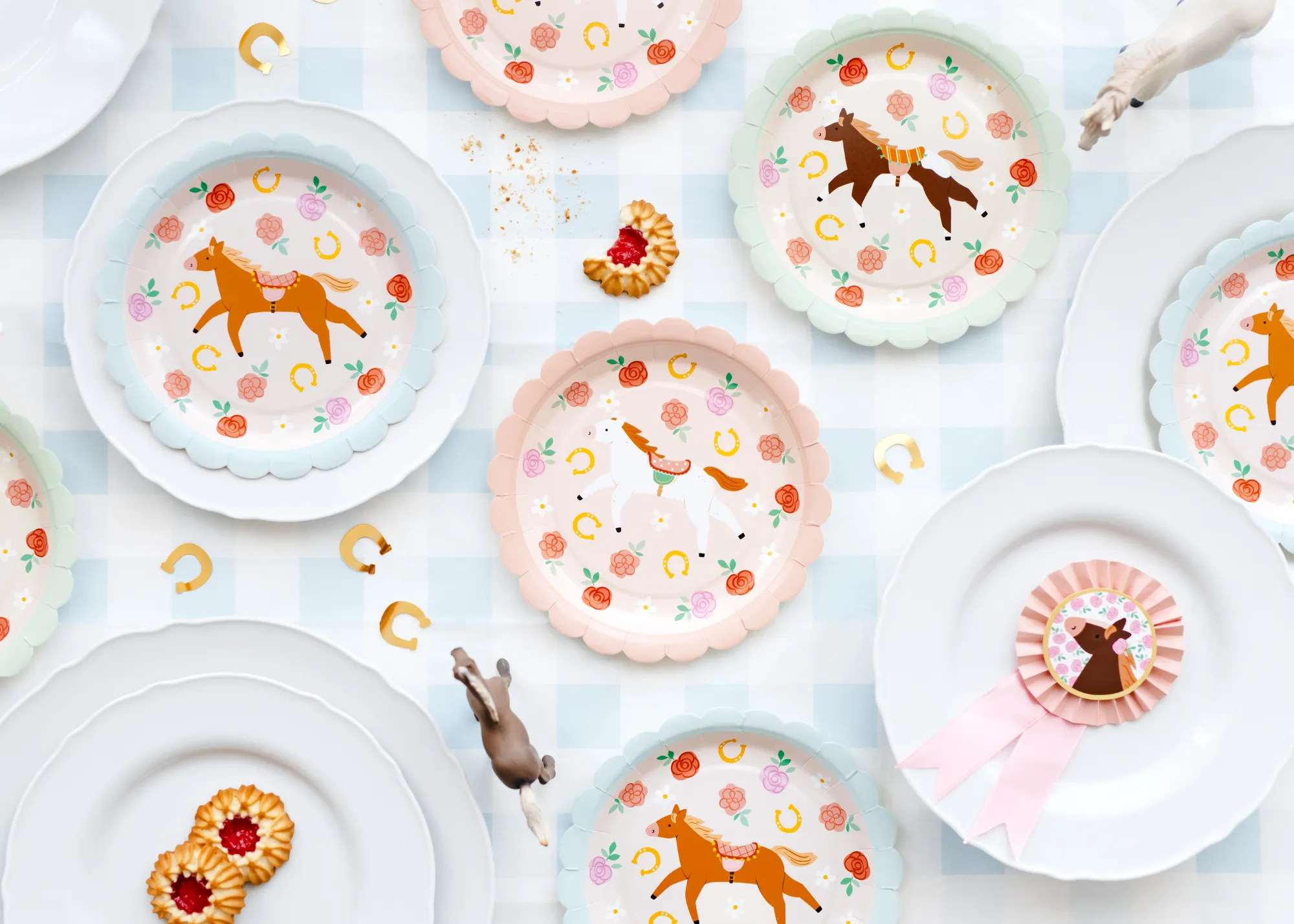 Floral Horse Dessert Plates 6ct