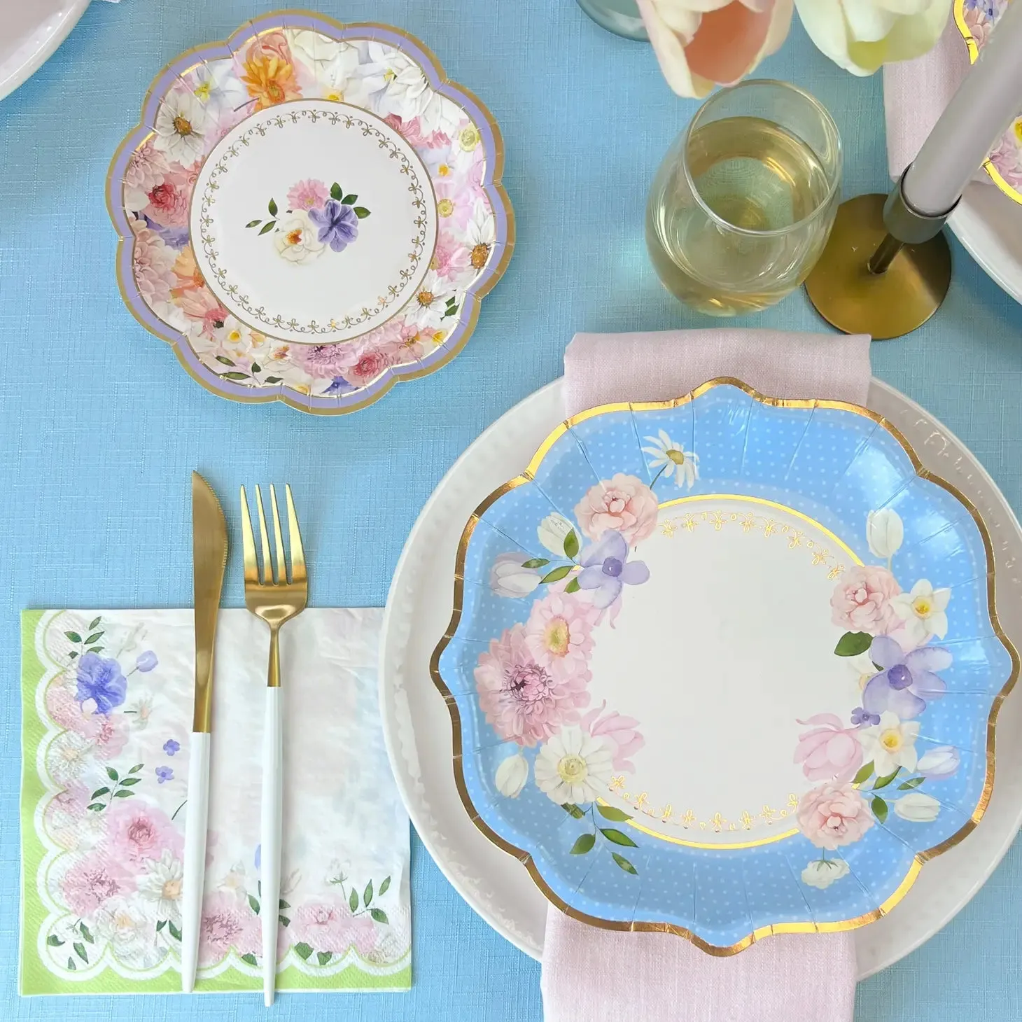 Floral Tea Party Assorted Dessert Plates 16ct