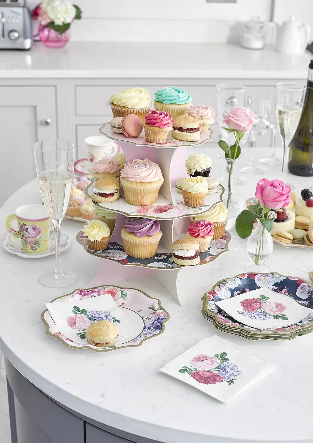 Floral Tea Party Cupcake Stand 1ct