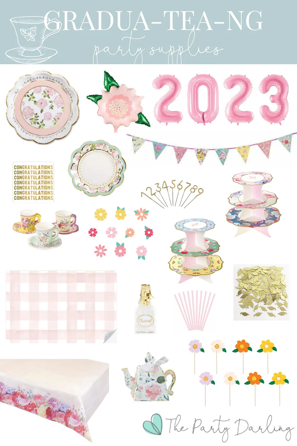 Floral Tea Party Cupcake Stand 1ct