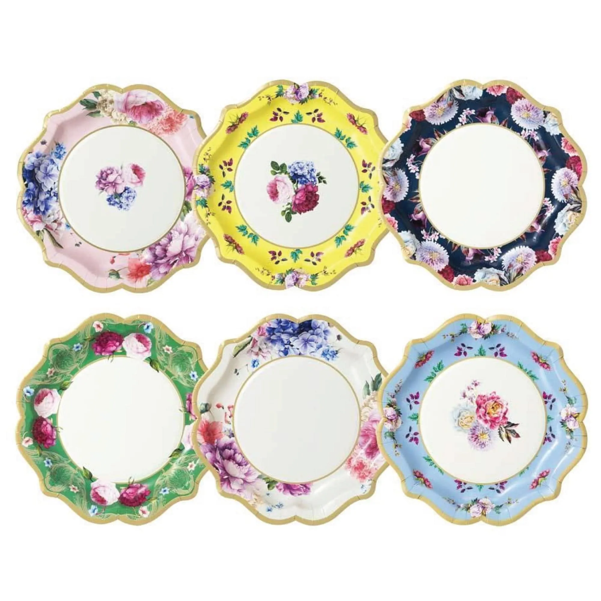 Floral Tea Party Plates Assortment 12ct