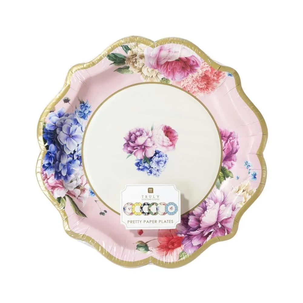 Floral Tea Party Plates Assortment 12ct
