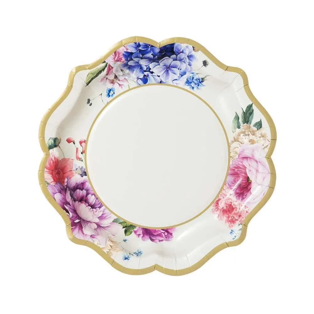Floral Tea Party Plates Assortment 12ct