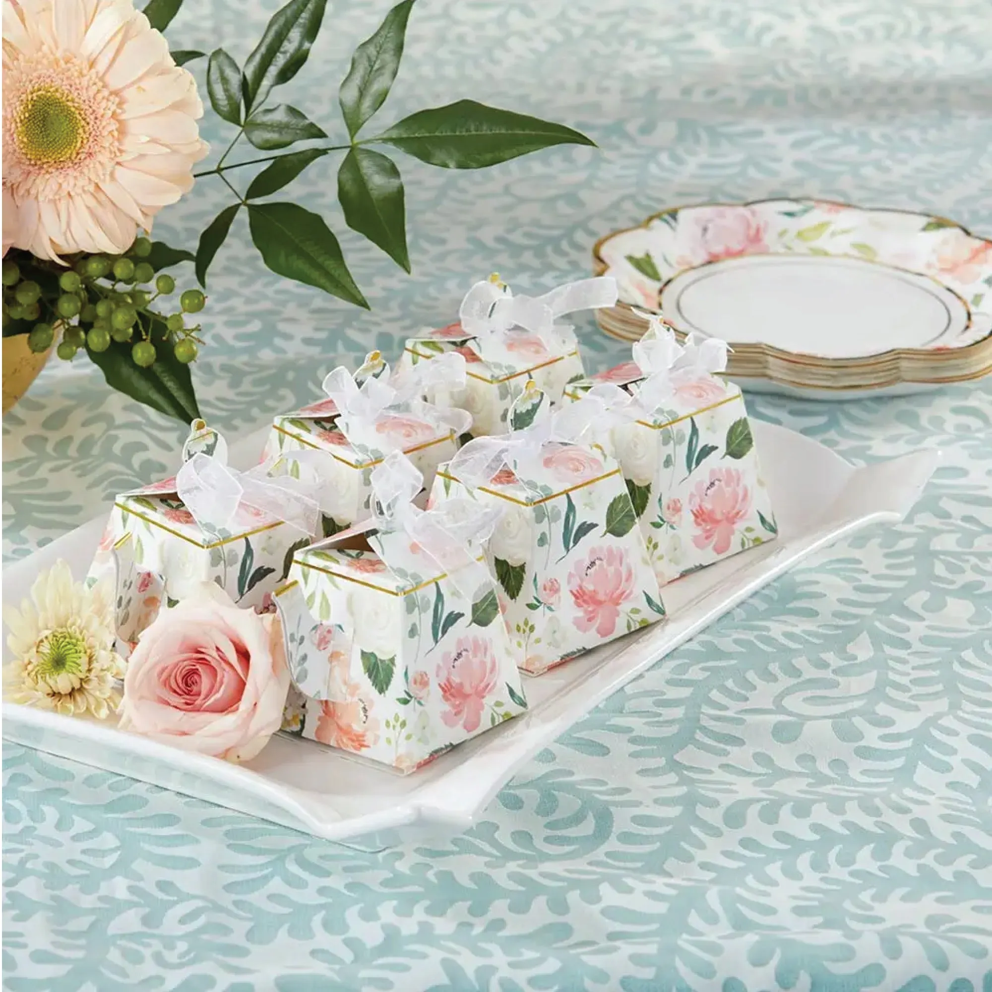 Floral Teapot Favor Boxes 24ct