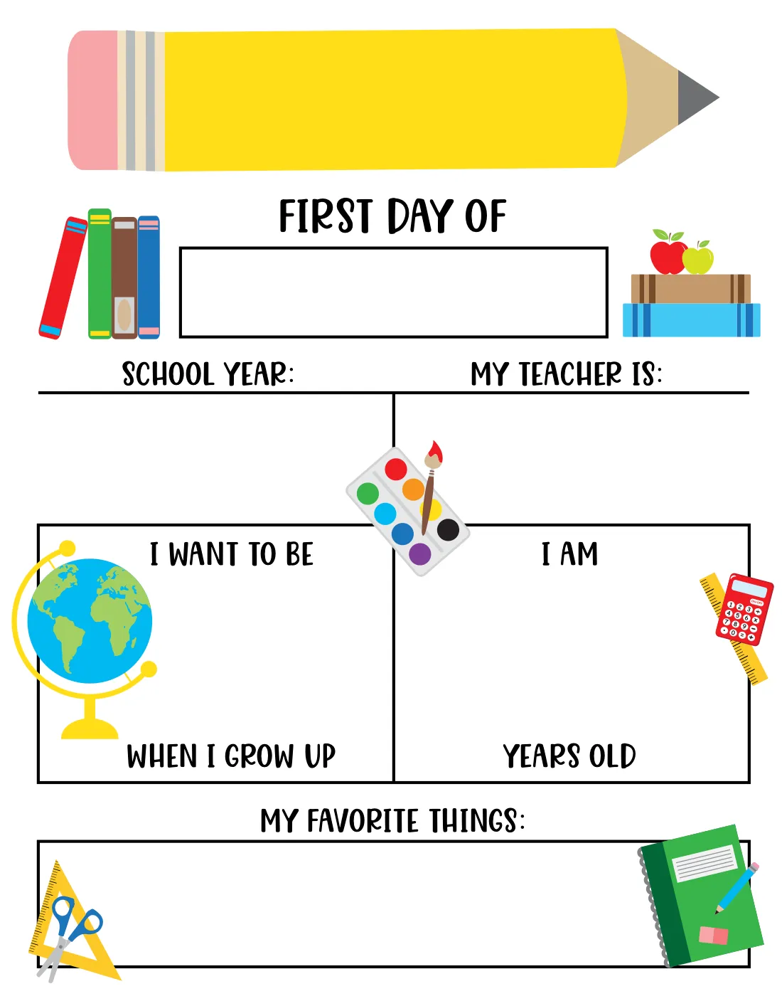 Free Printable First Day of School Photo Sign