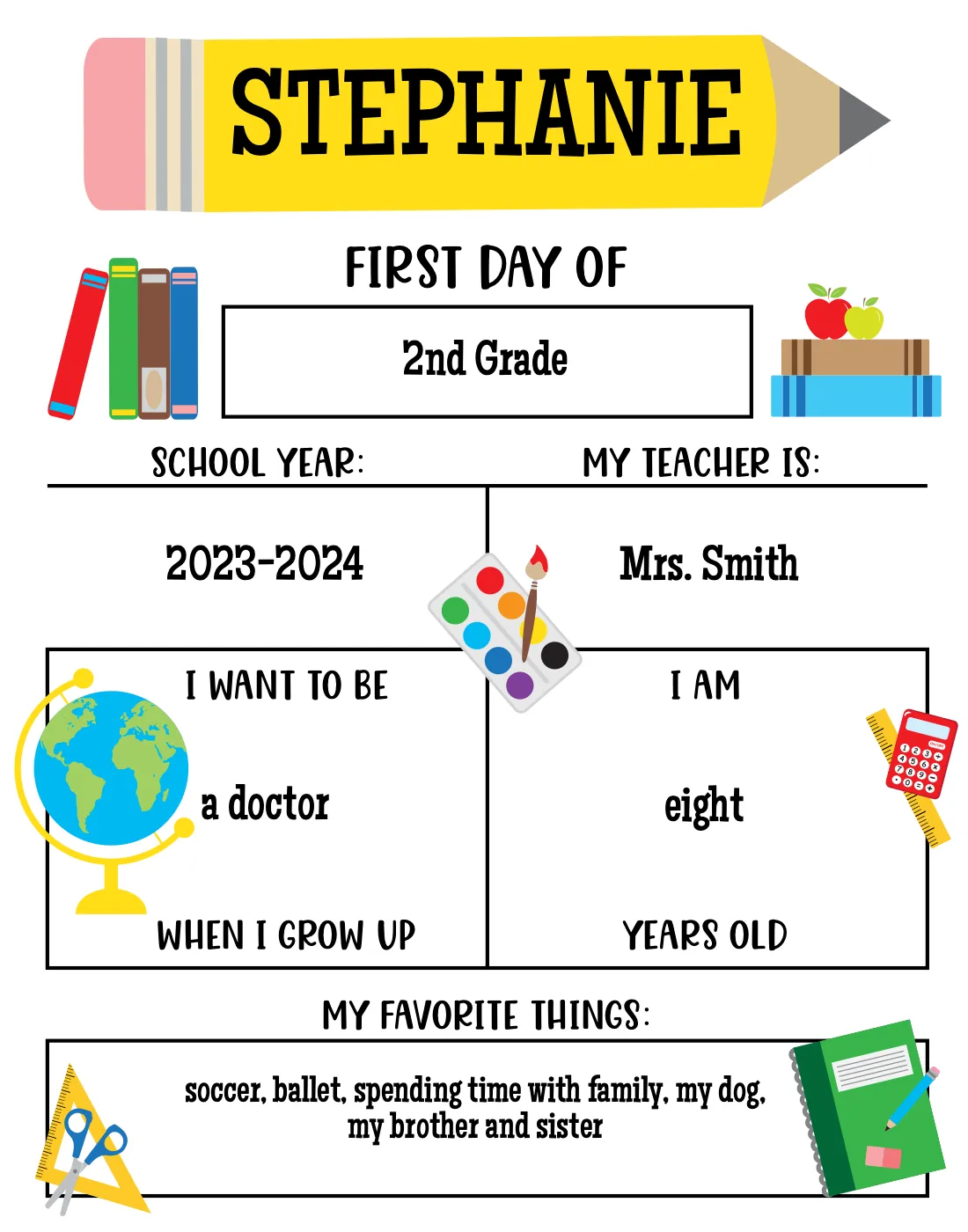 Free Printable First Day of School Photo Sign