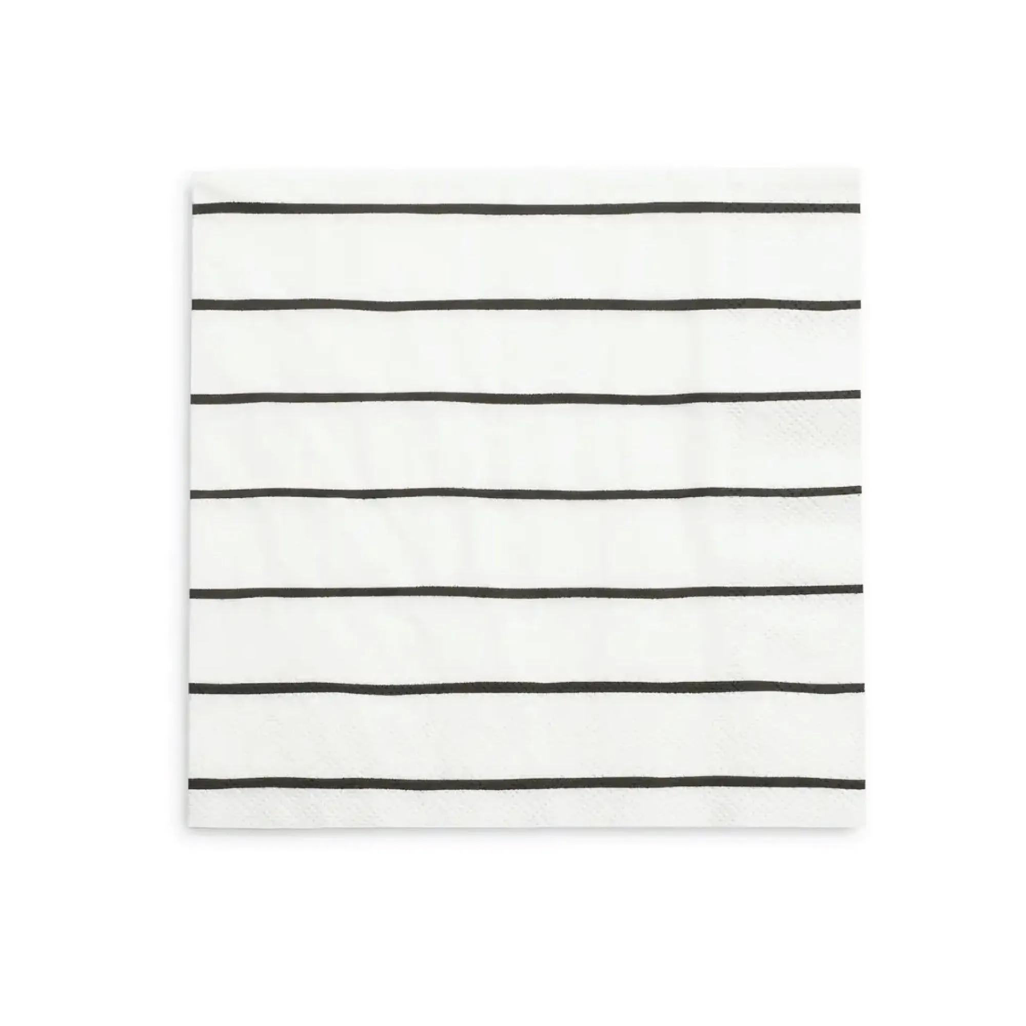 Frenchie Black Striped Lunch Napkins 16ct