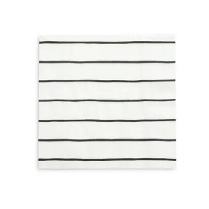 Frenchie Black Striped Lunch Napkins 16ct