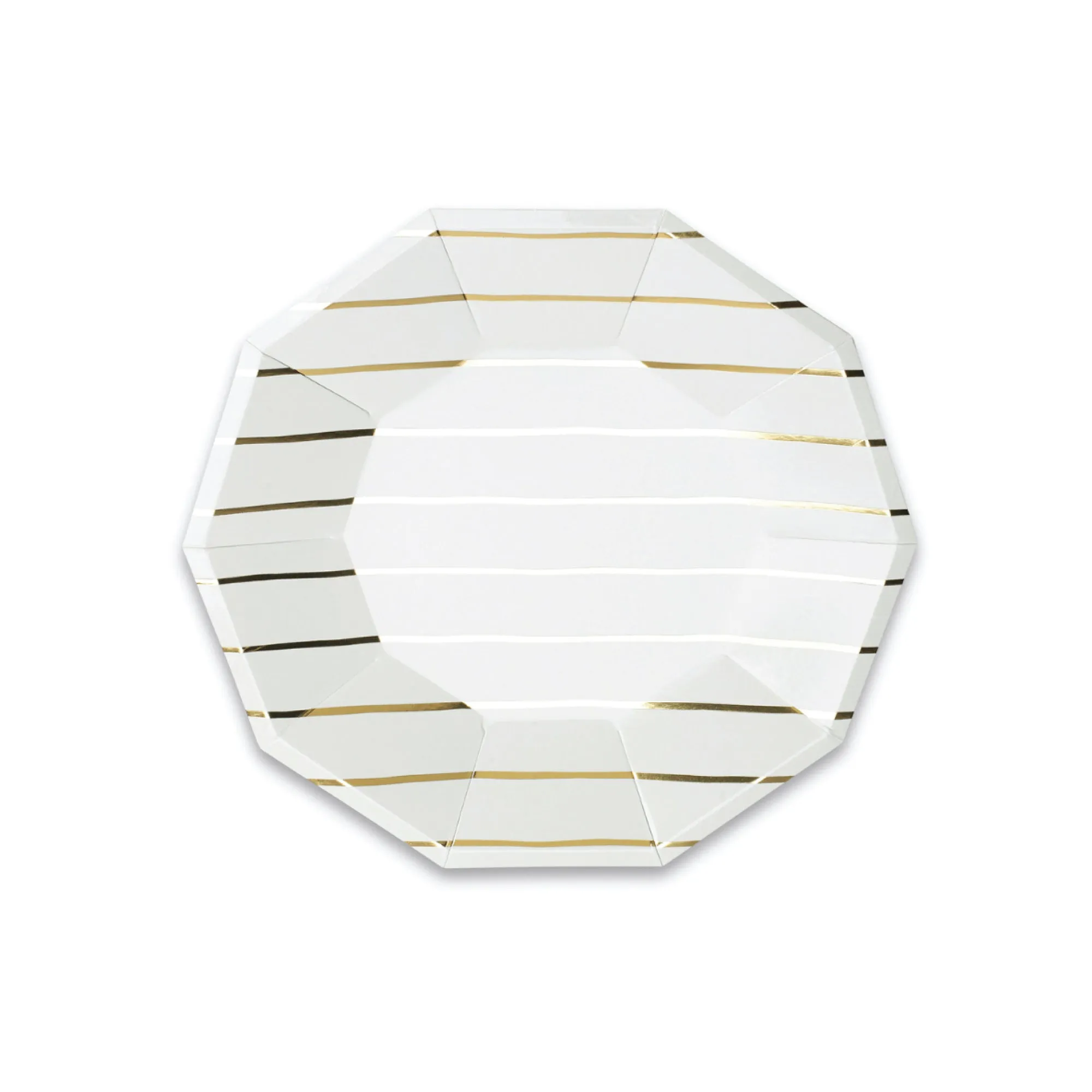 Frenchie Metallic Gold Striped Dessert Plates 8ct