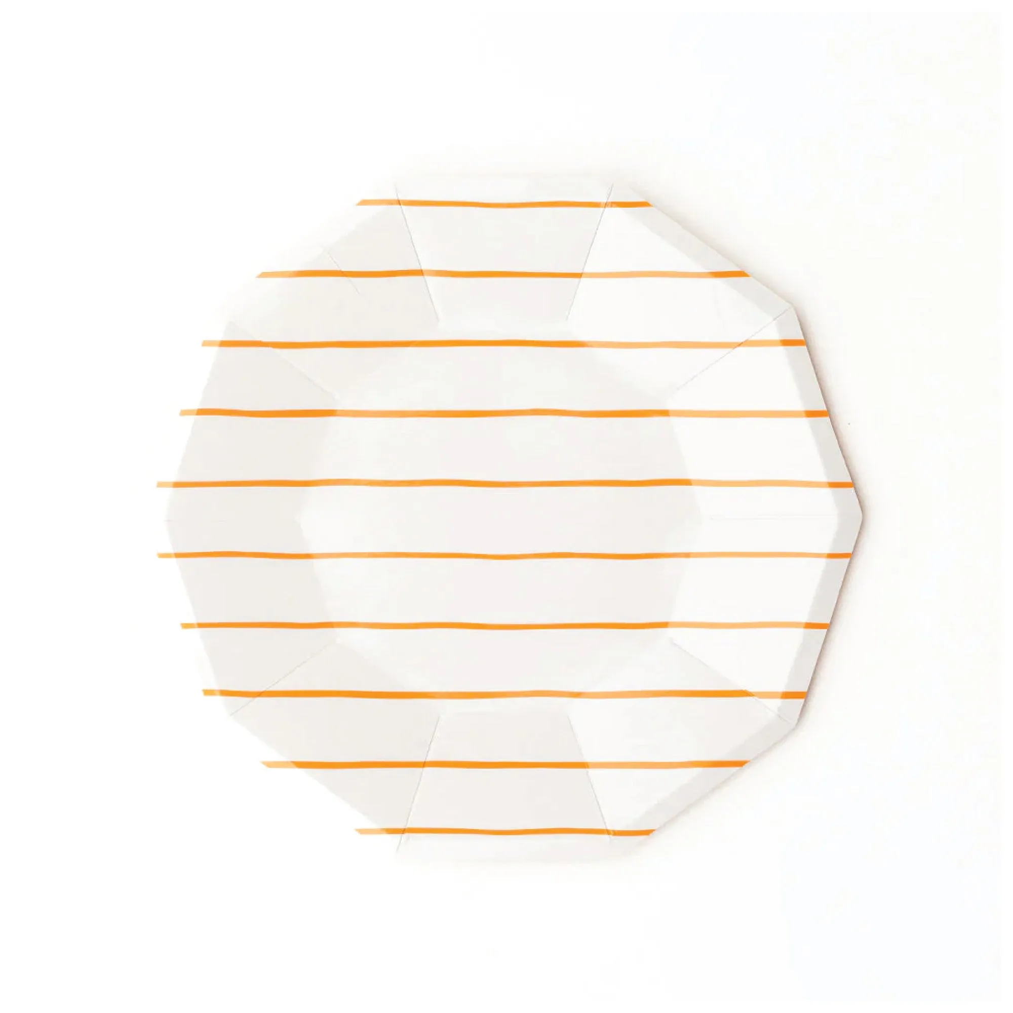 Frenchie Orange Striped Dessert Plates 8ct