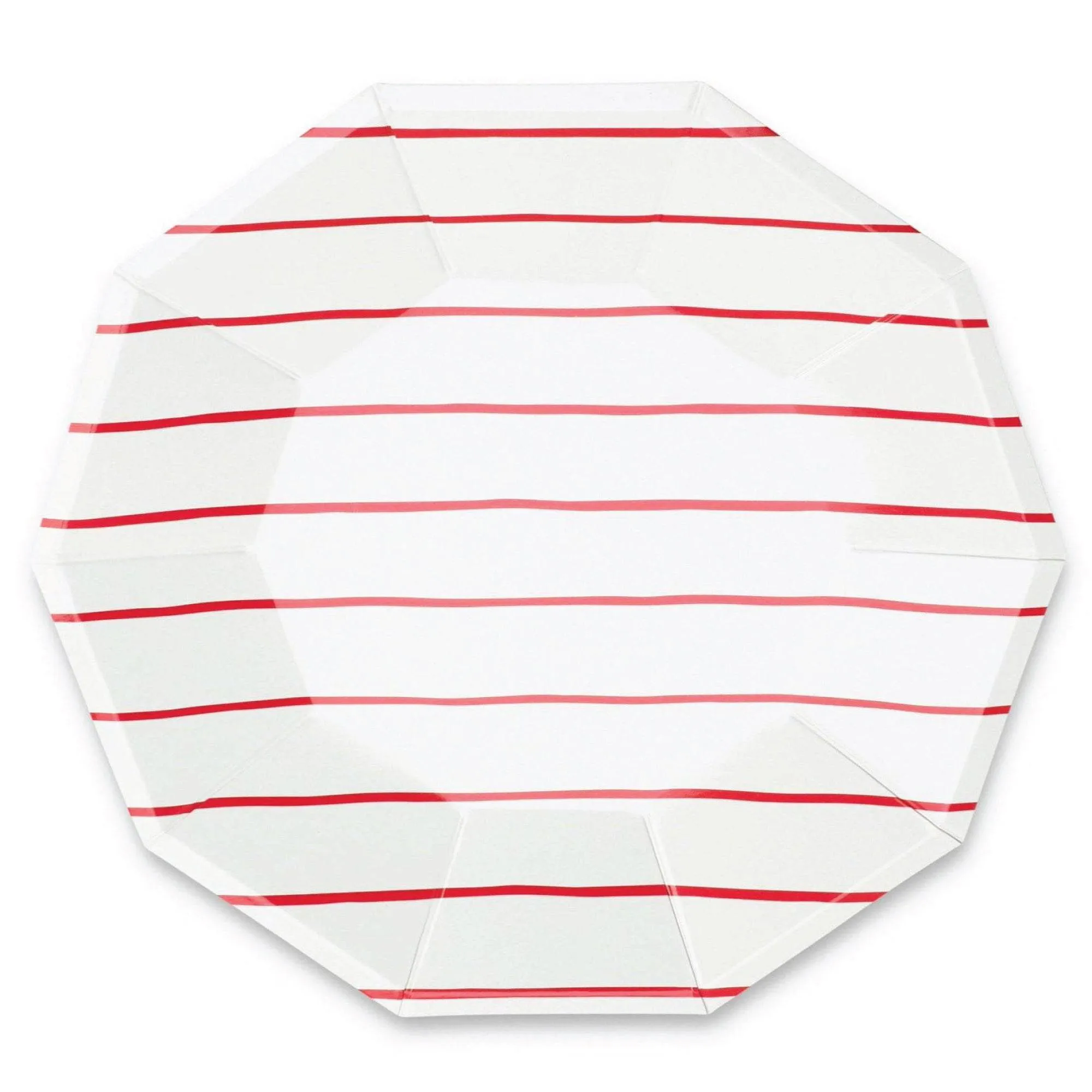 Frenchie Red Striped Lunch Plates 8ct