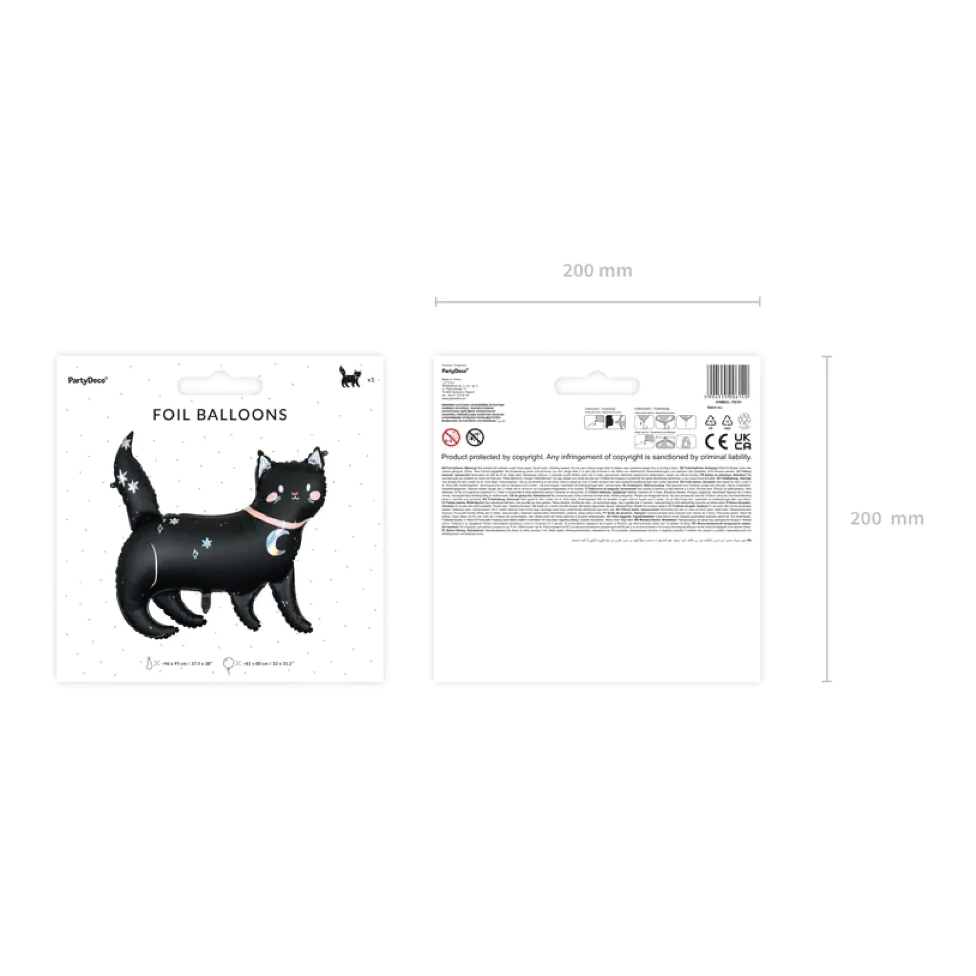 Giant Black Cat Halloween Balloon 32in