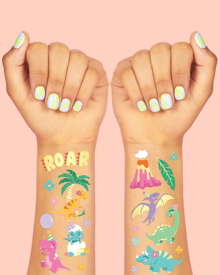 Girl Dinosaur Temporary Tattoo Sheets 2ct