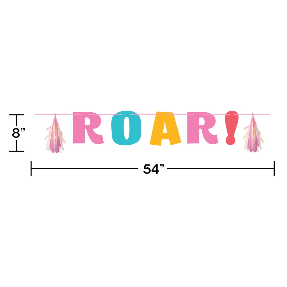 Girl Roar Dinosaur Banner