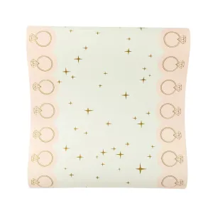 Gold & Pink Diamond Ring Paper Table Runner 10ft