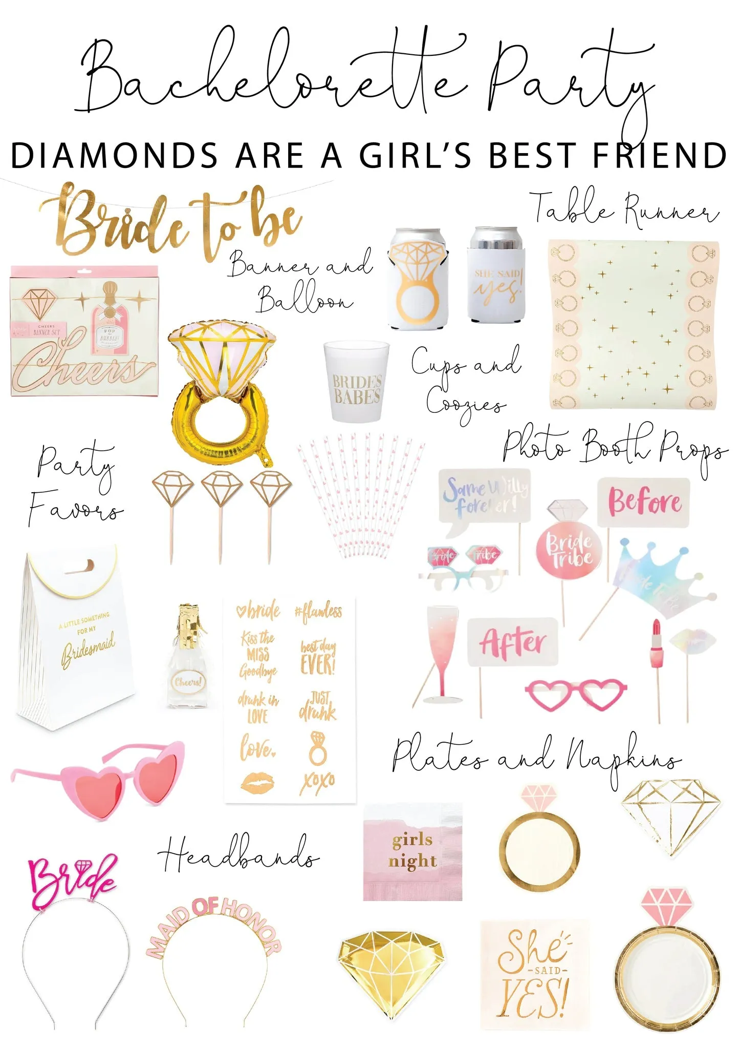 Gold & Pink Diamond Ring Paper Table Runner 10ft