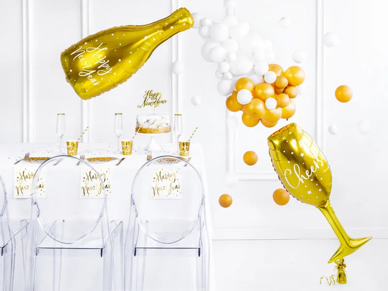 Gold Cheers Champagne Glass Balloon 28in