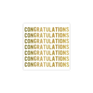 Gold Congratulations Dessert Napkins 20ct