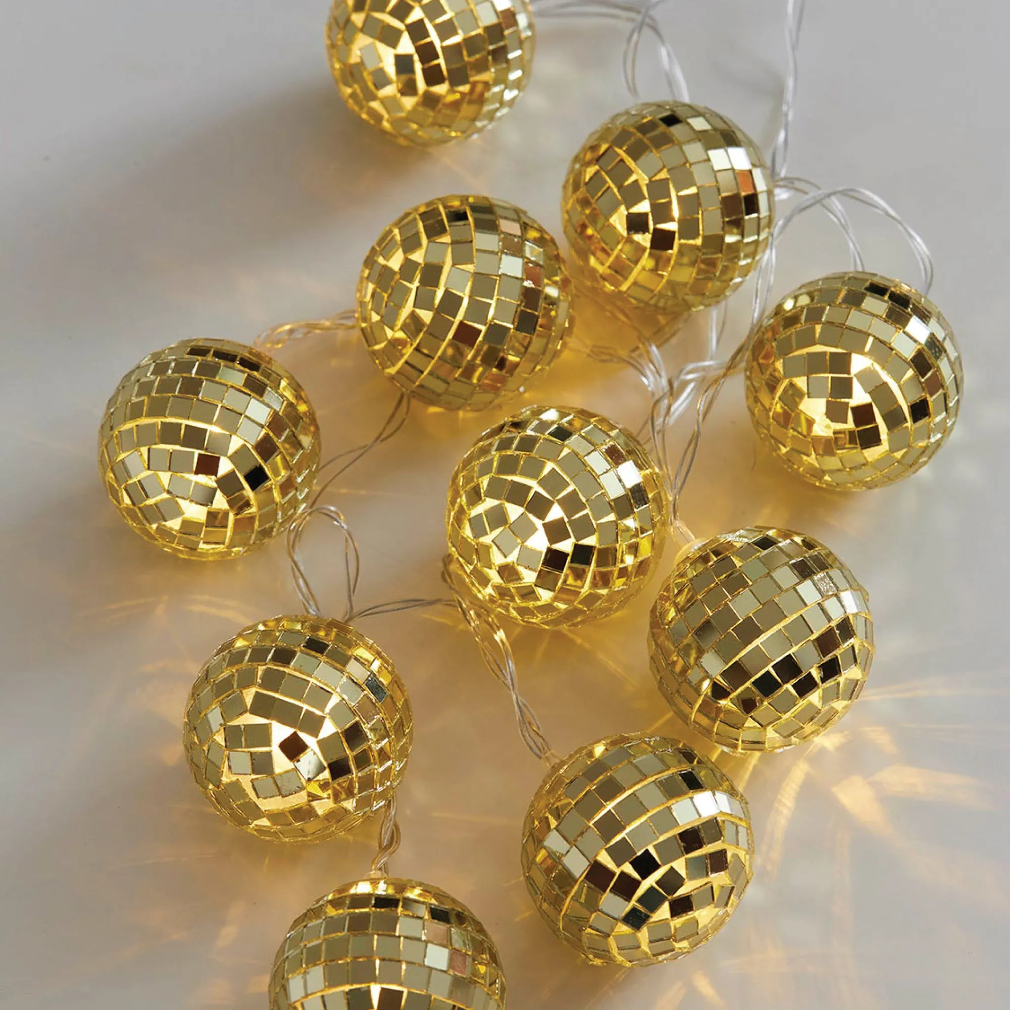 Gold Disco Ball String Lights 5.2ft
