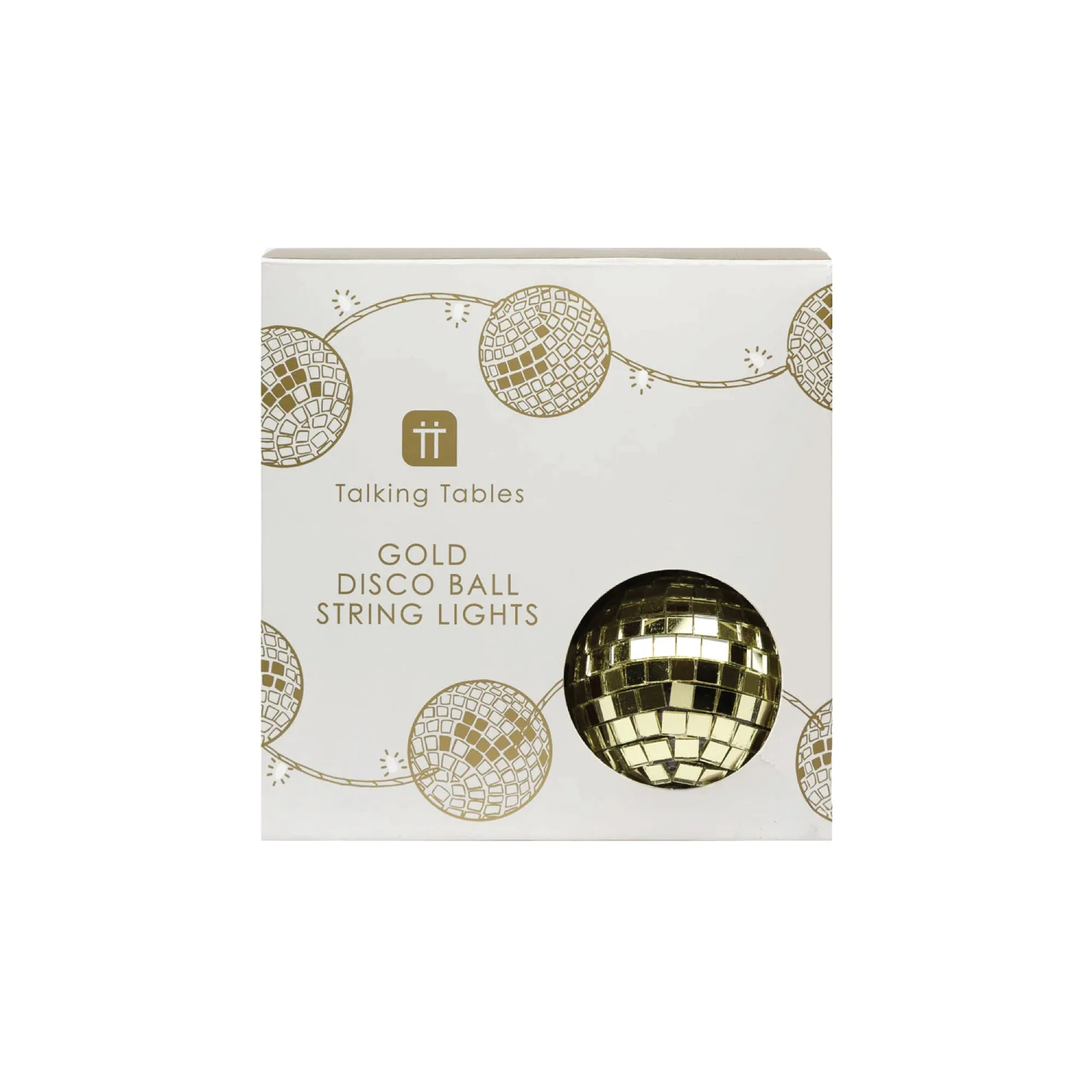 Gold Disco Ball String Lights 5.2ft