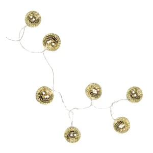 Gold Disco Ball String Lights 5.2ft