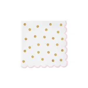 Gold Foil Polka Dot Dessert Napkins 20ct