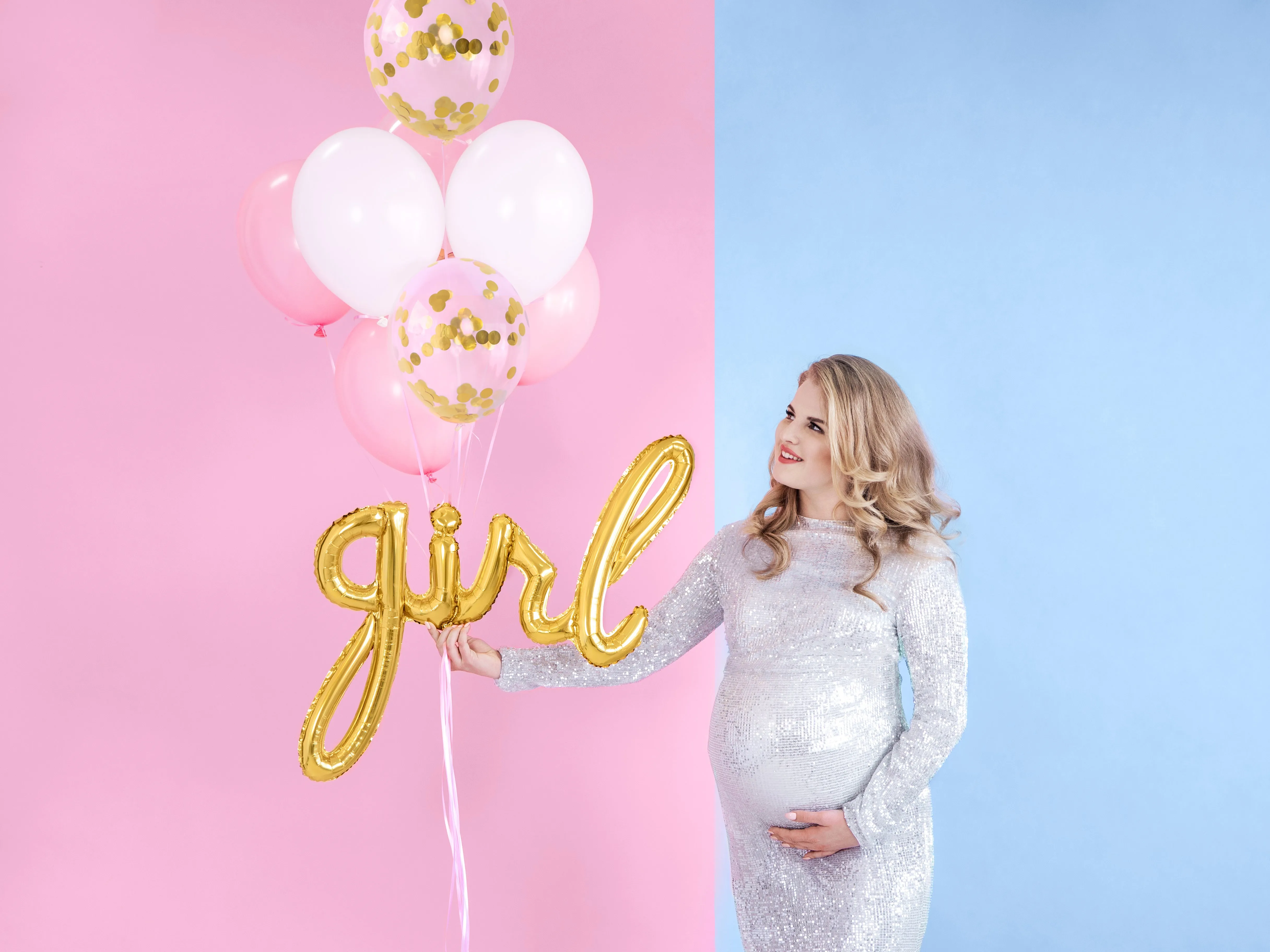 Gold Girl Letter Balloon Banner 30in