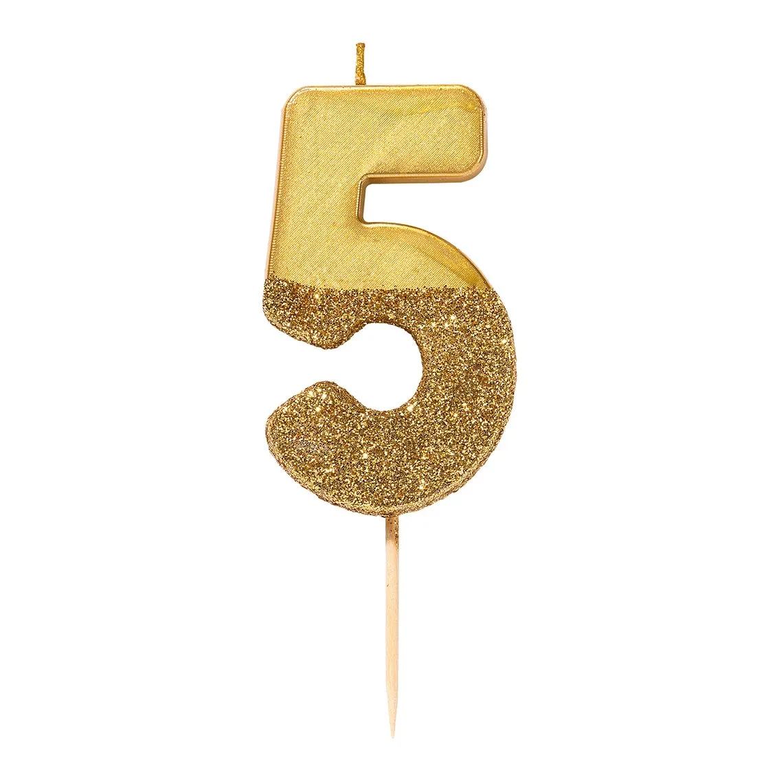 Gold Glitter Dipped Number Birthday Candle