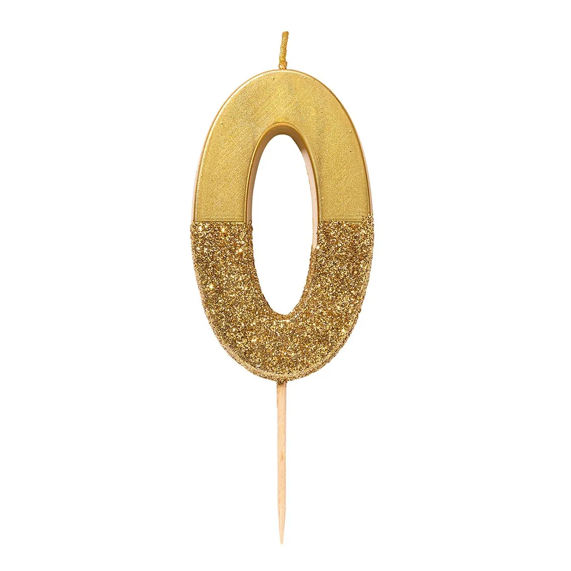Gold Glitter Dipped Number Birthday Candle