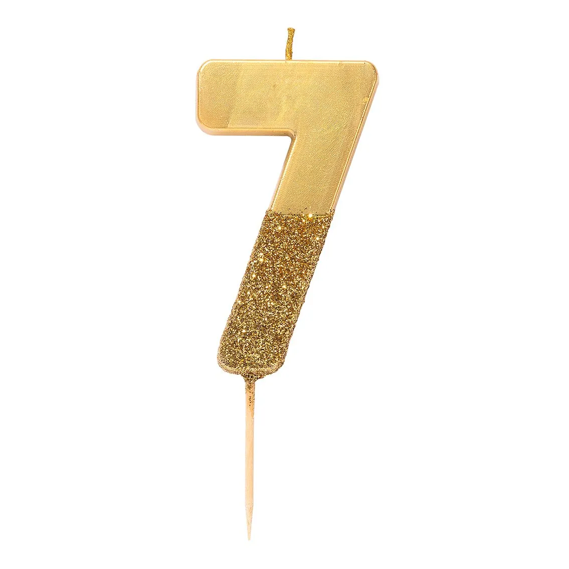 Gold Glitter Dipped Number Birthday Candle