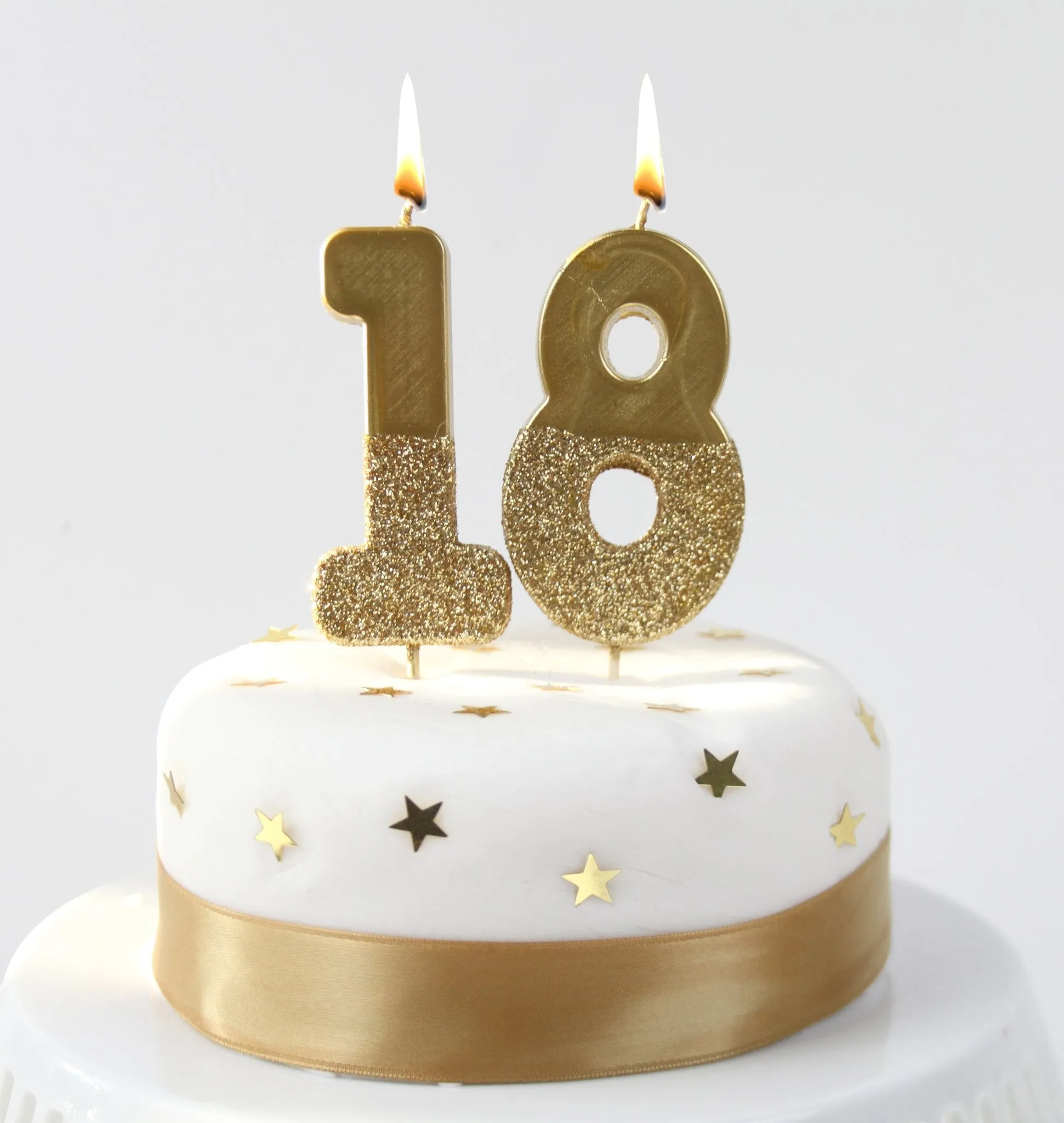 Gold Glitter Dipped Number Birthday Candle