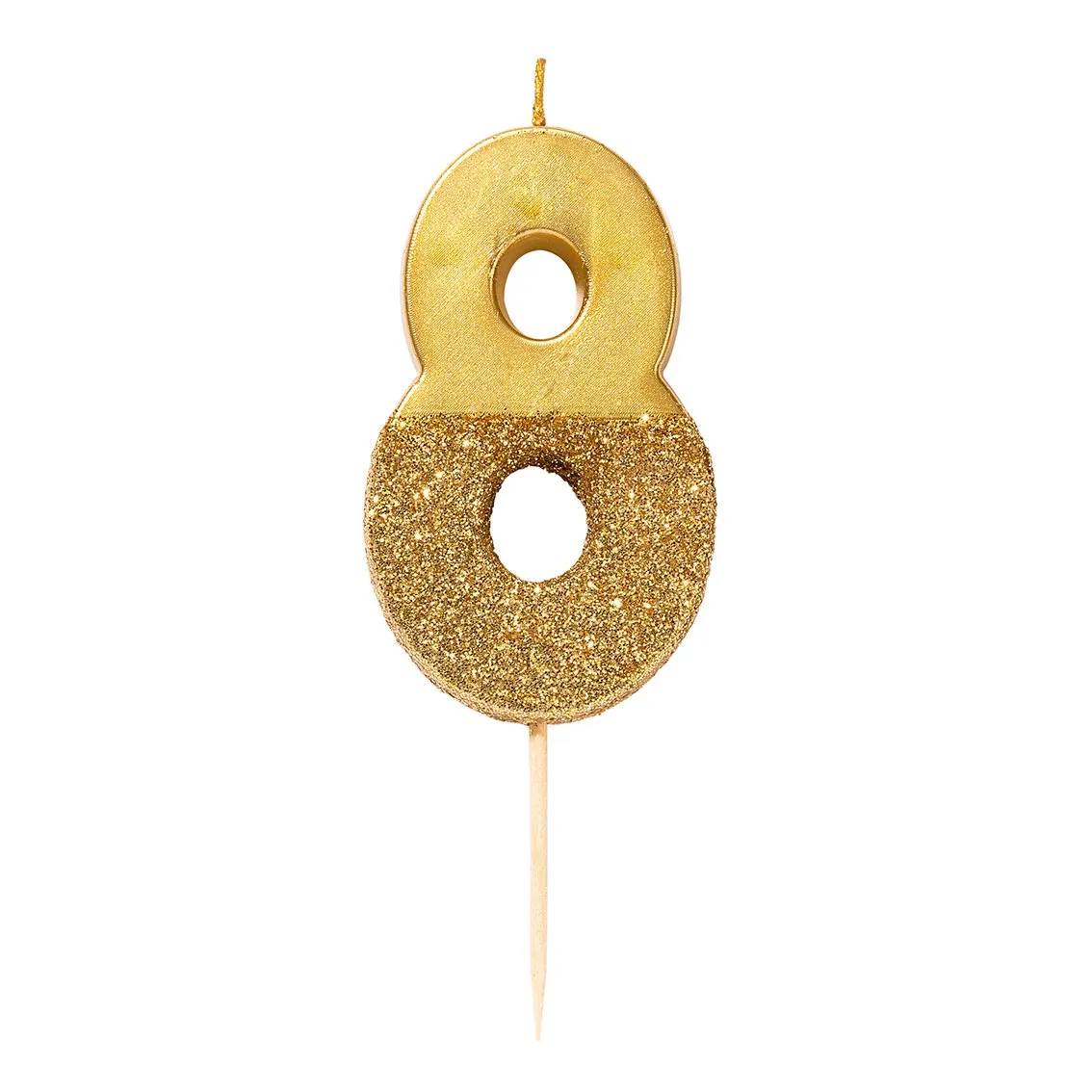 Gold Glitter Dipped Number Birthday Candle