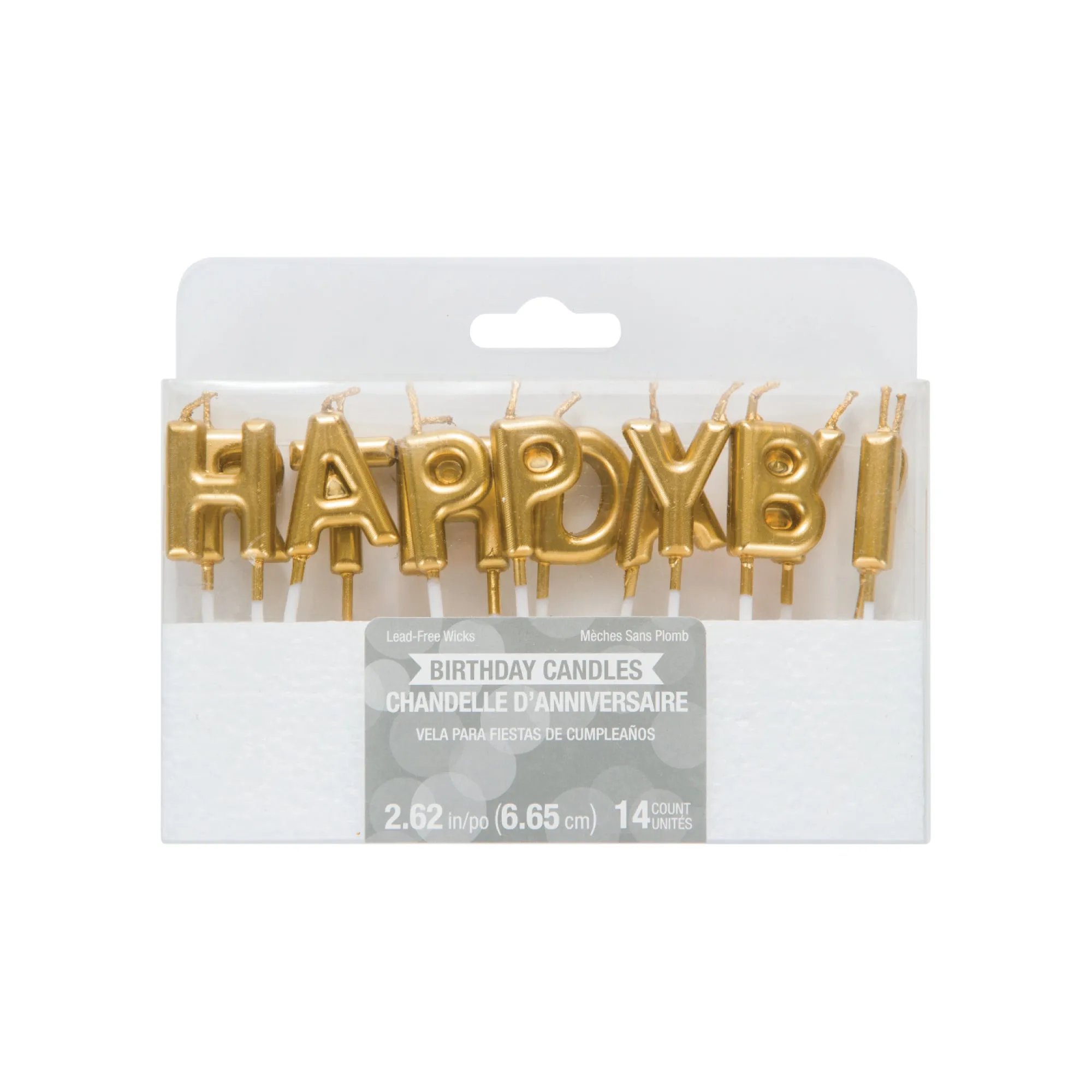 Gold Happy Birthday Candle Set 14ct