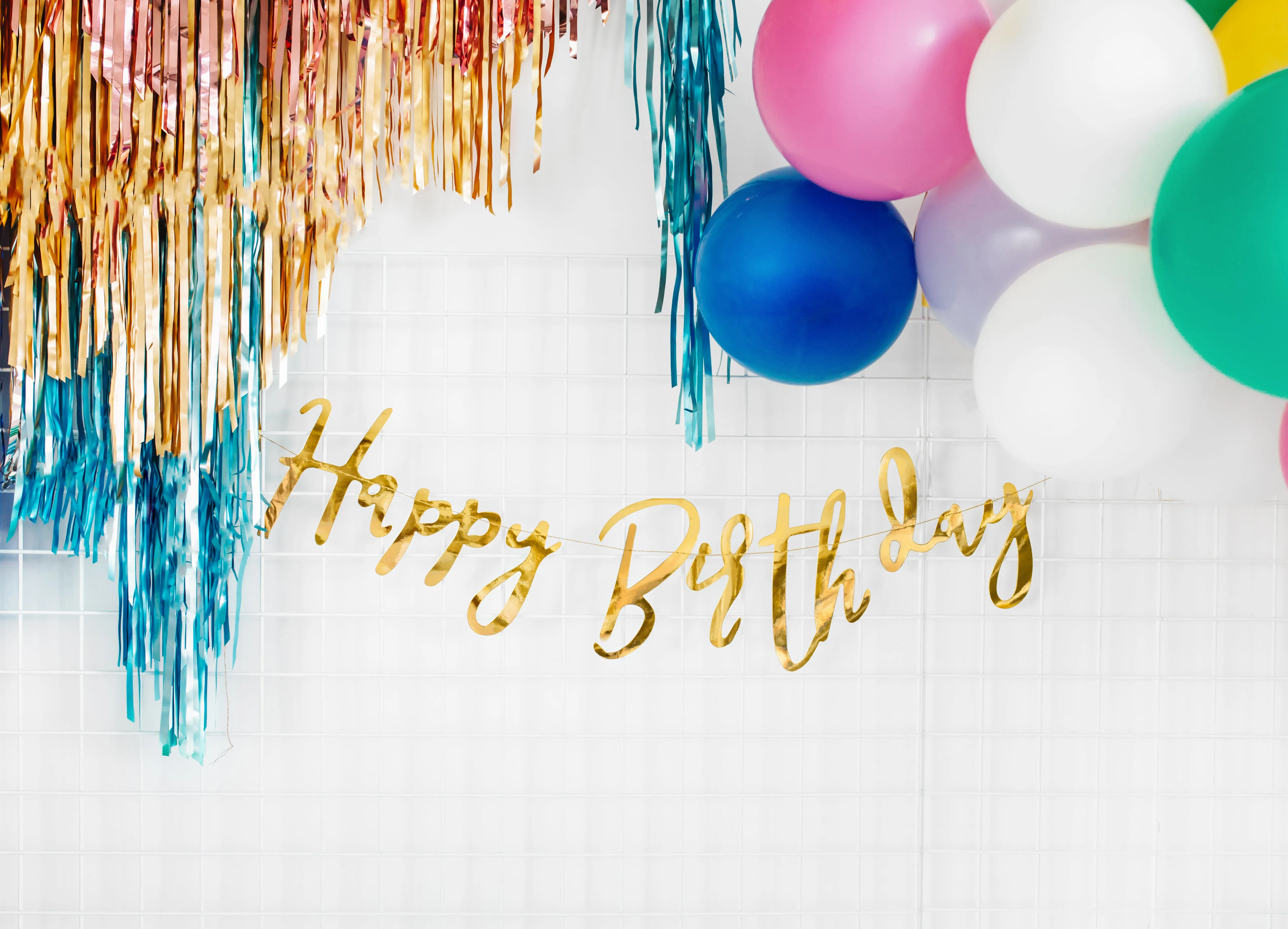 Gold Happy Birthday Letter Banner 2ft