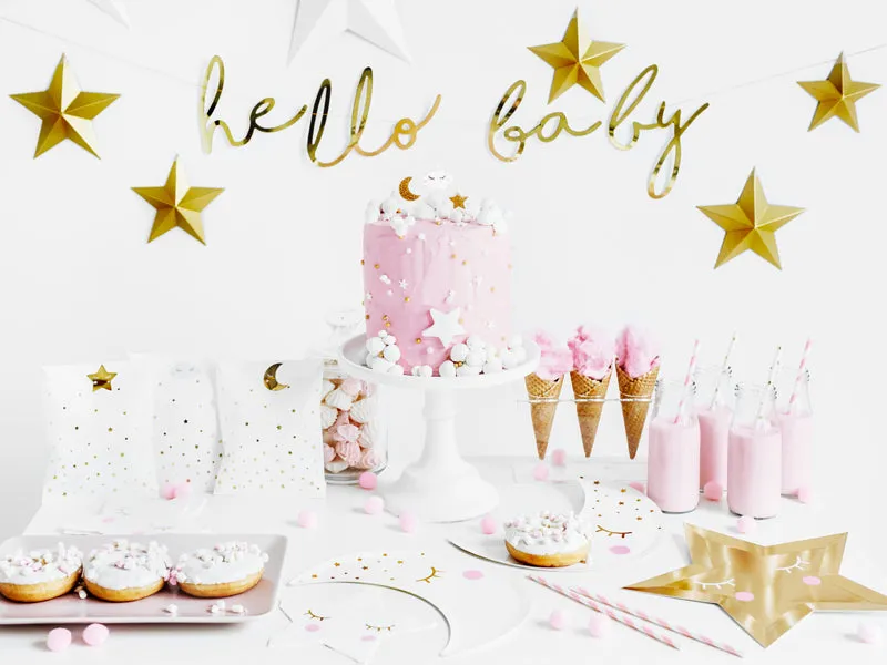 Gold Hello Baby Banner 2.3ft