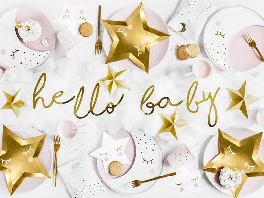 Gold Hello Baby Banner 2.3ft
