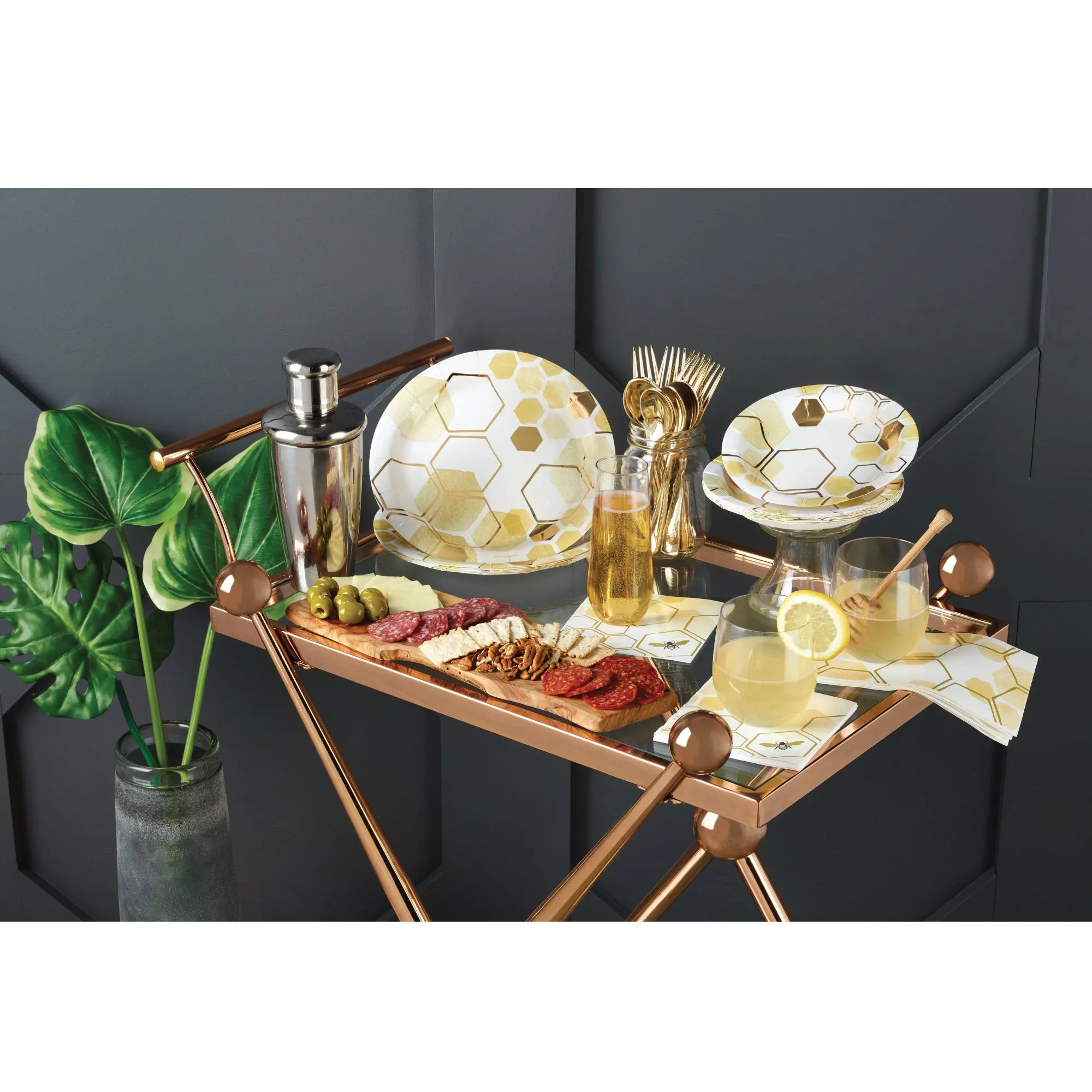 Gold Honeycomb Bee Guest Towels 16ct