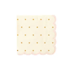 Gold Polka Dot Princess Dessert Napkins 18ct