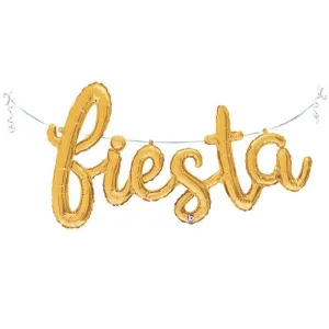 Gold Script Fiesta Balloon 53in