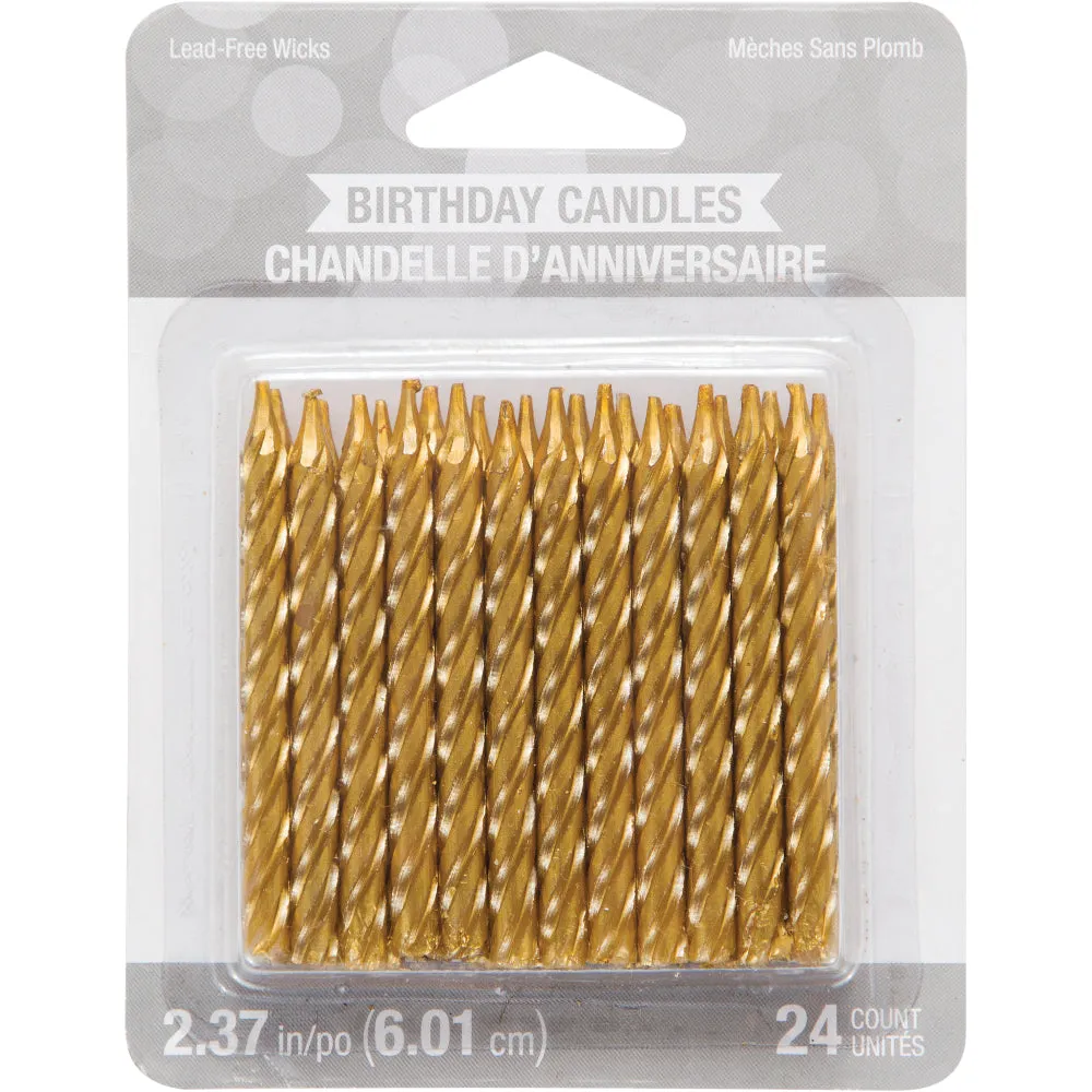 Gold Spiral Birthday Candles
