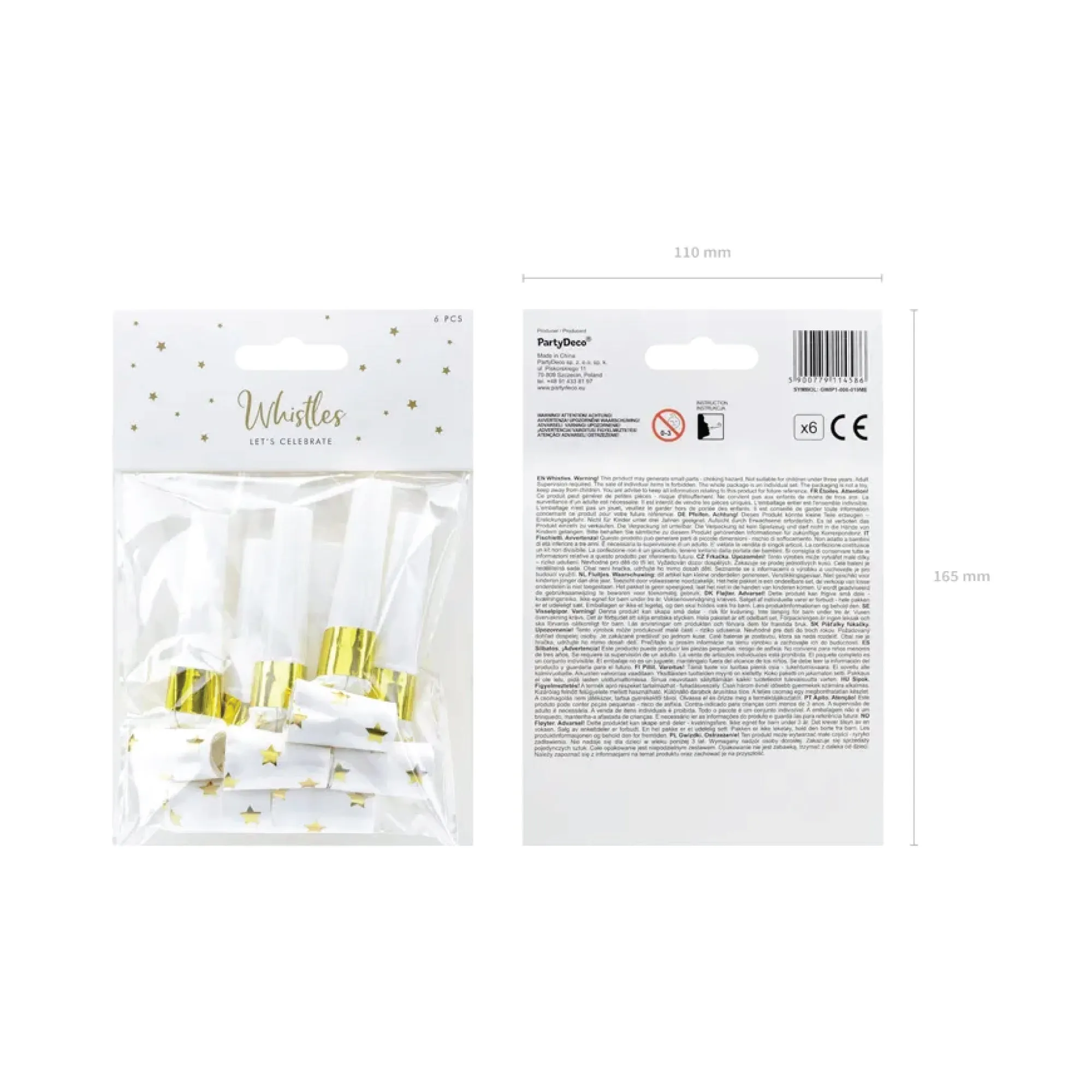 Gold Star Blowout Horns 6ct