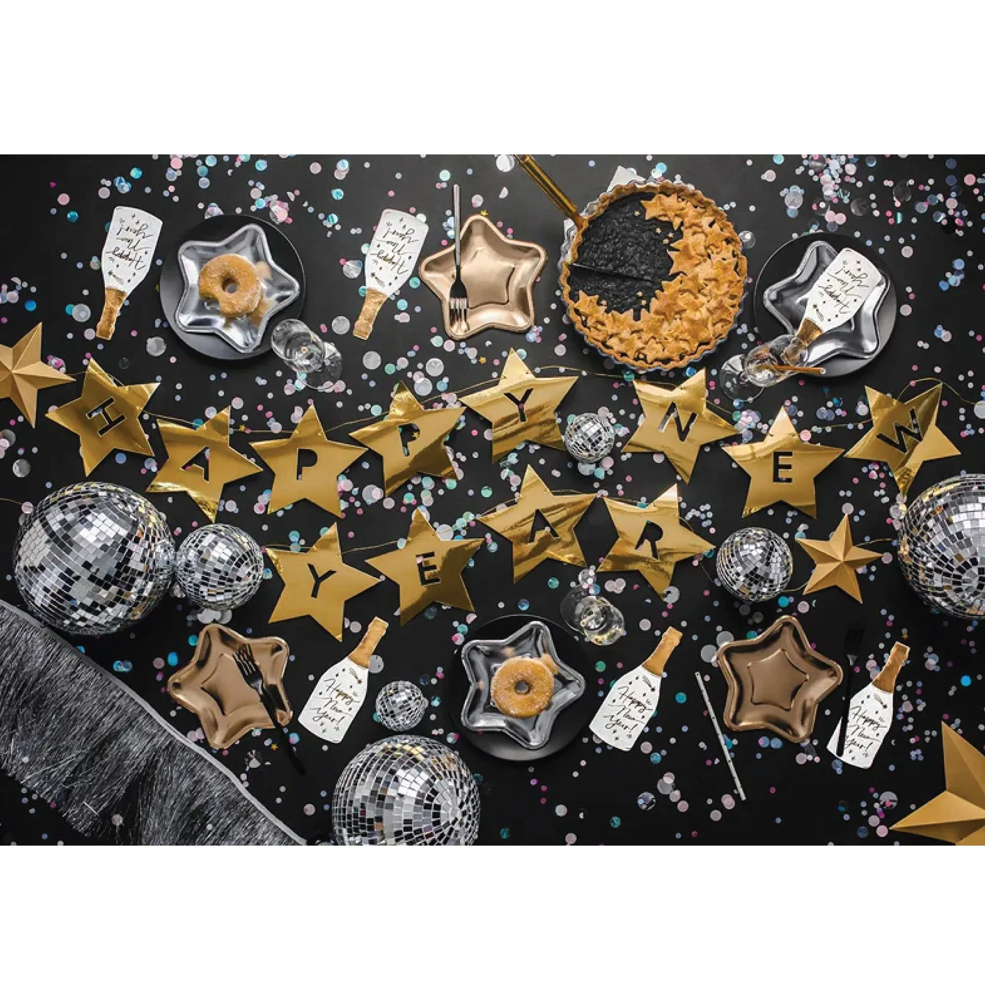 Gold Star Happy New Year Banner 9.5ft