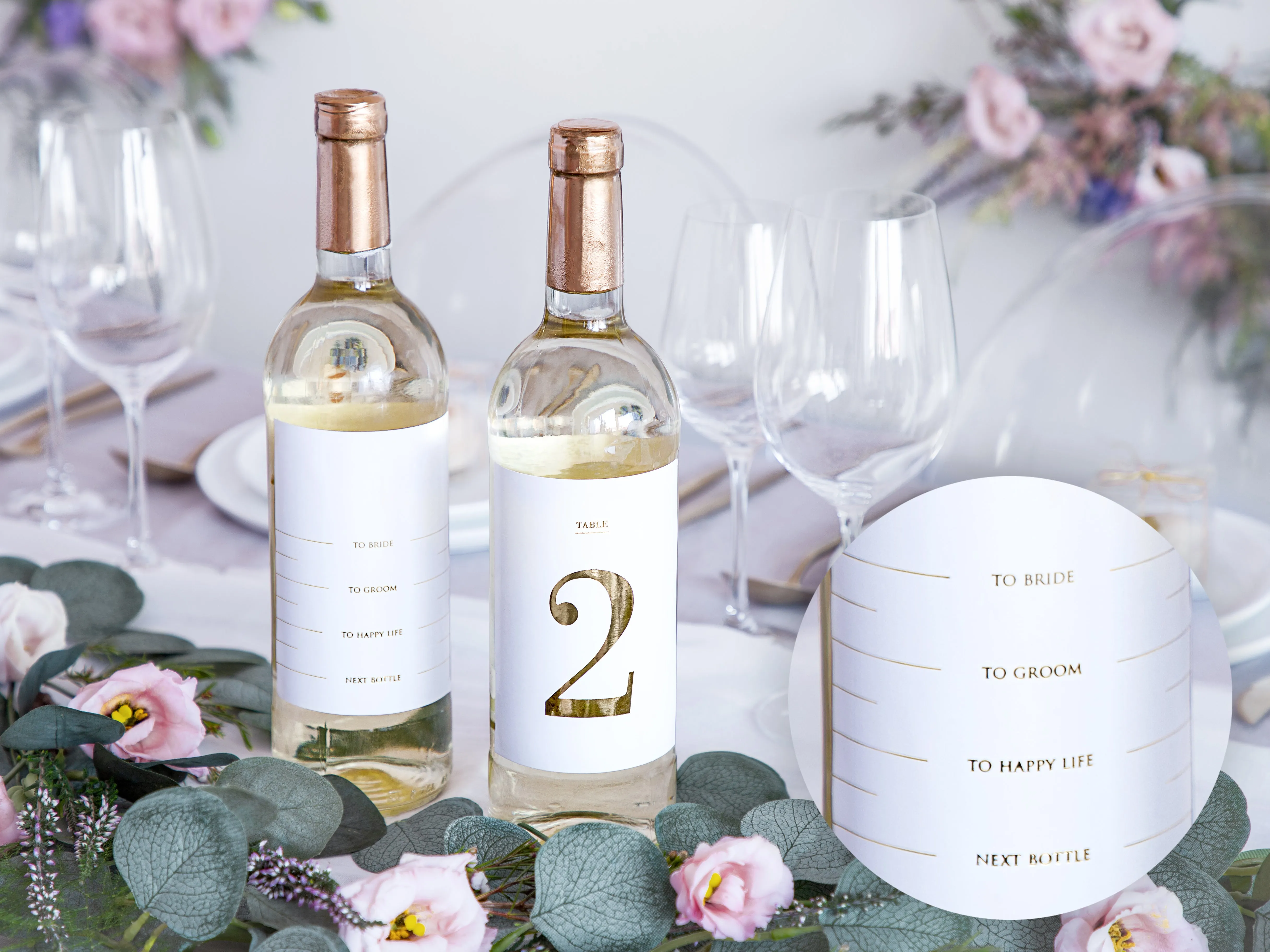Gold Table Numbers for Wine Bottles (1-15) 30ct