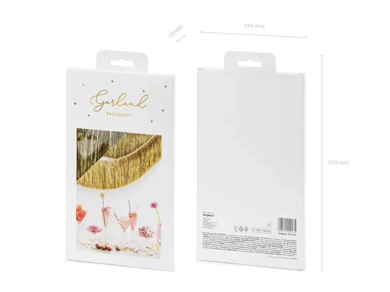 Gold Tinsel Fringe Garland 4.5ft